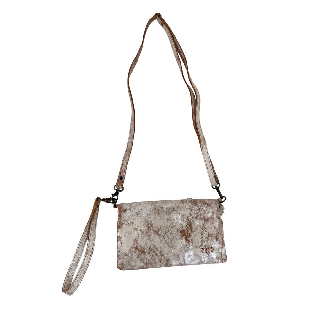 Bed Stu Cadence 3-in-1 Crossbody Wallet Wristlet Distressed White Leather Bag